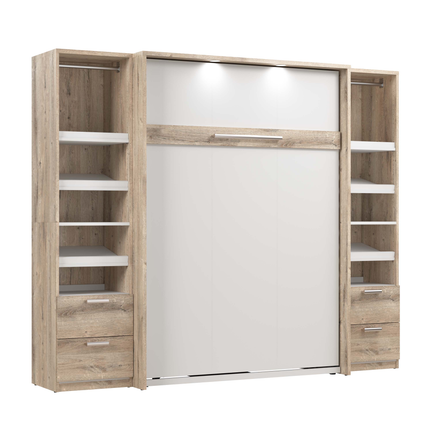 Murphy Bed and 2 Narrow Closet Organizers with Drawers
