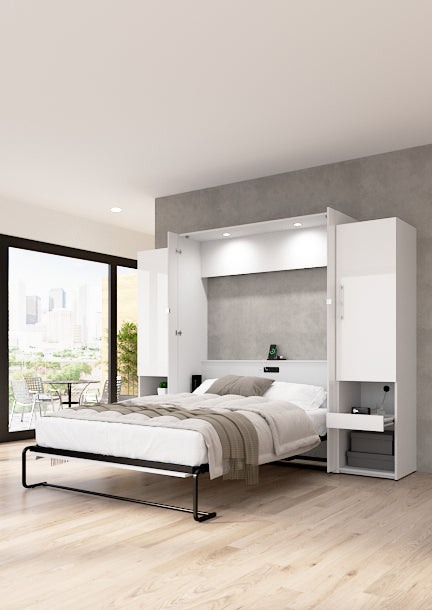 Modern bedroom with a Murphy bed