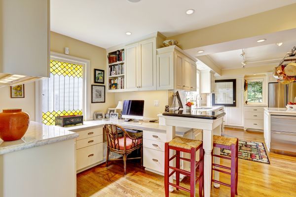 Home office in kitchen