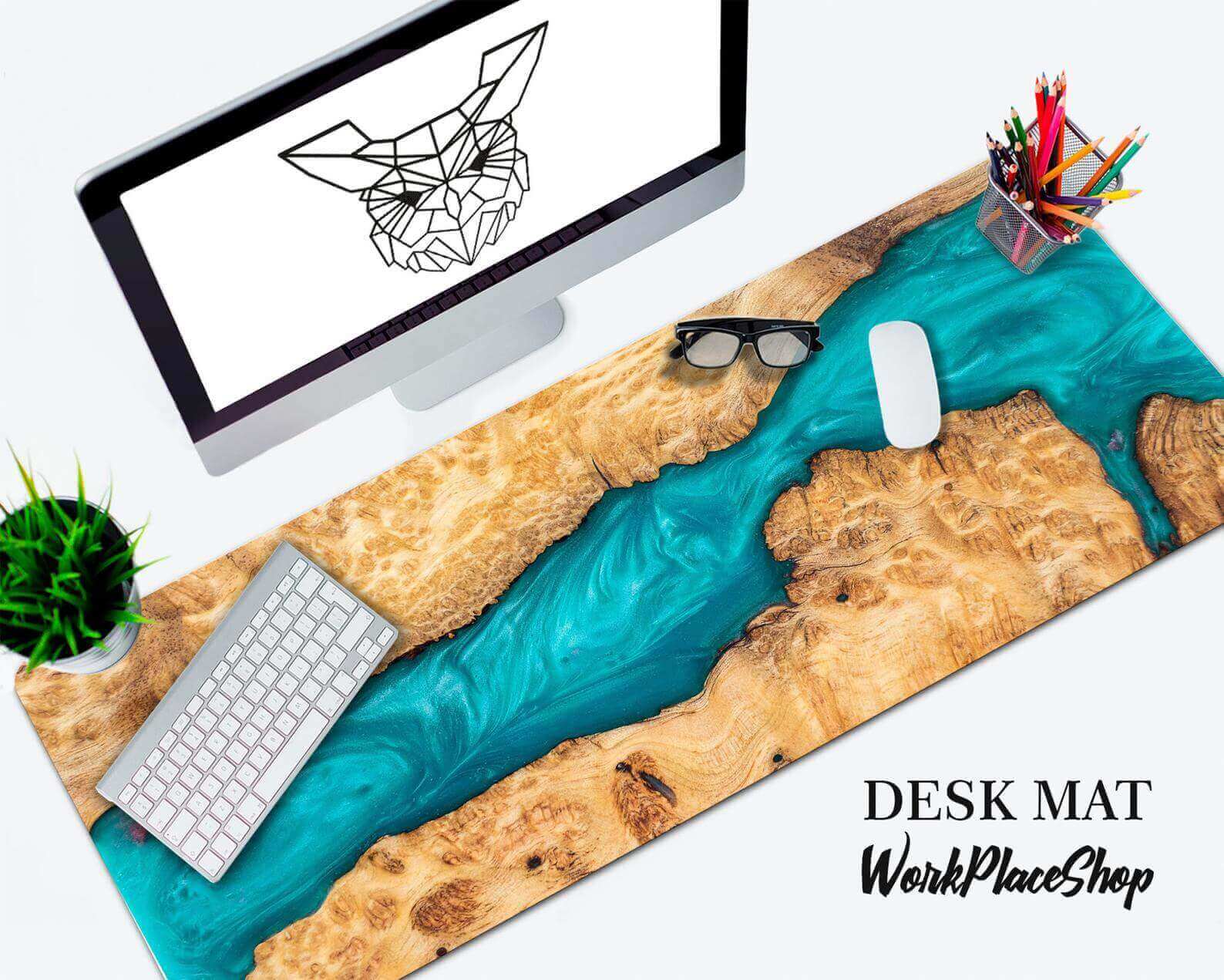 Epoxy desk mat