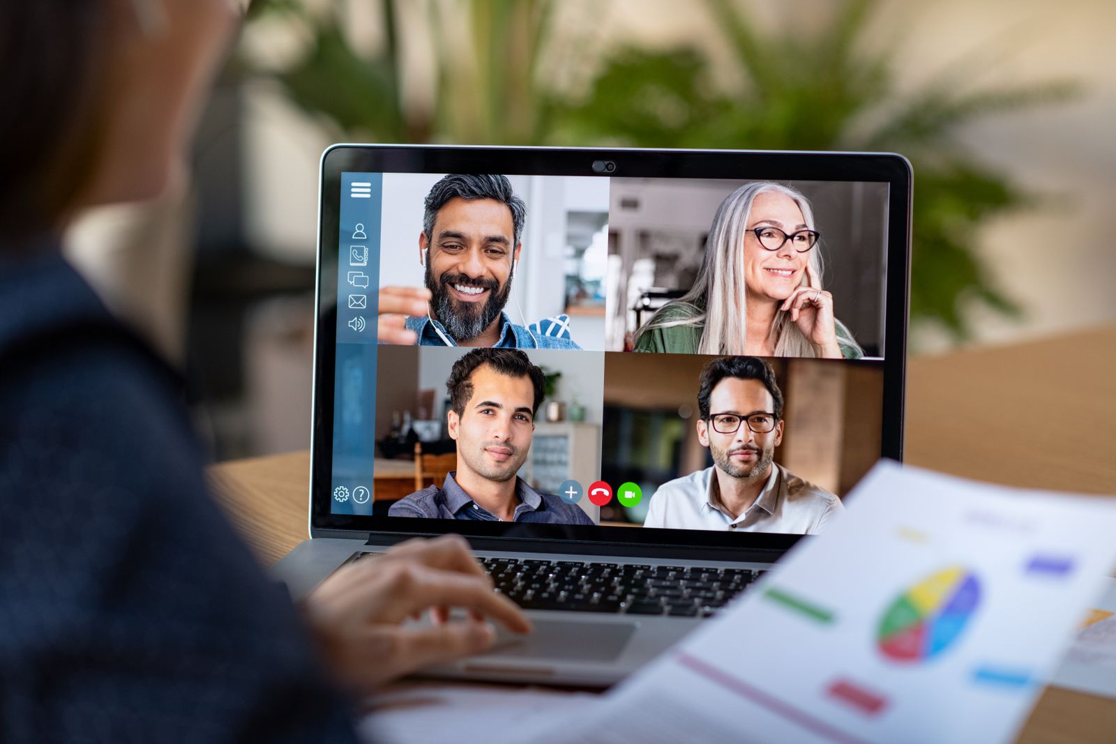 Colleagues videoconferencing