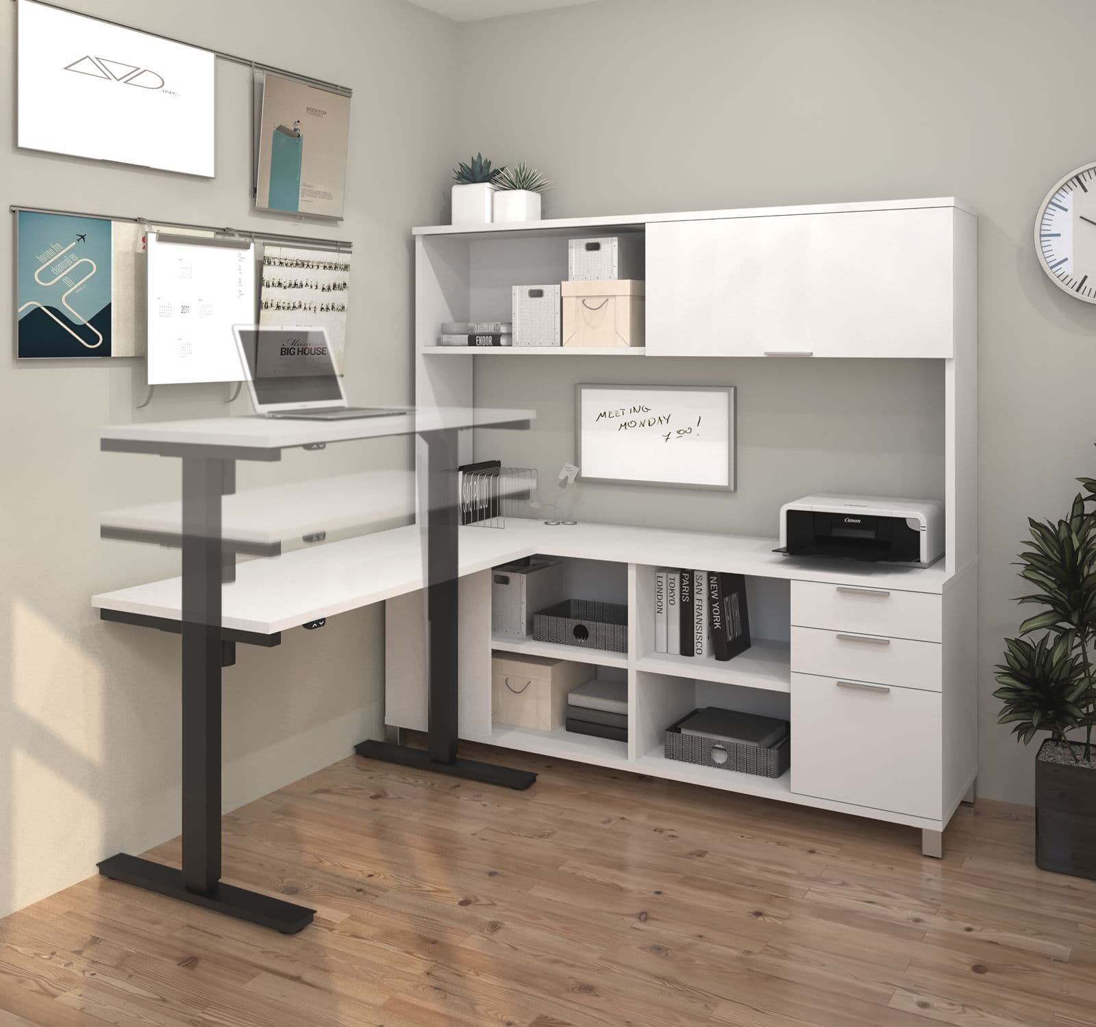 Bestar L-shaped standing desk