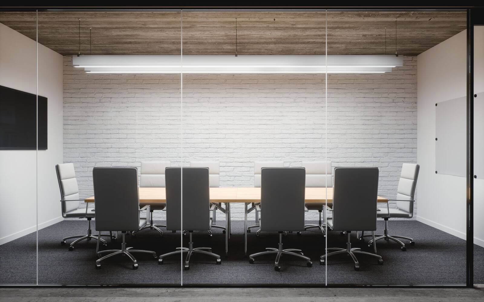 Conference room with glass walls