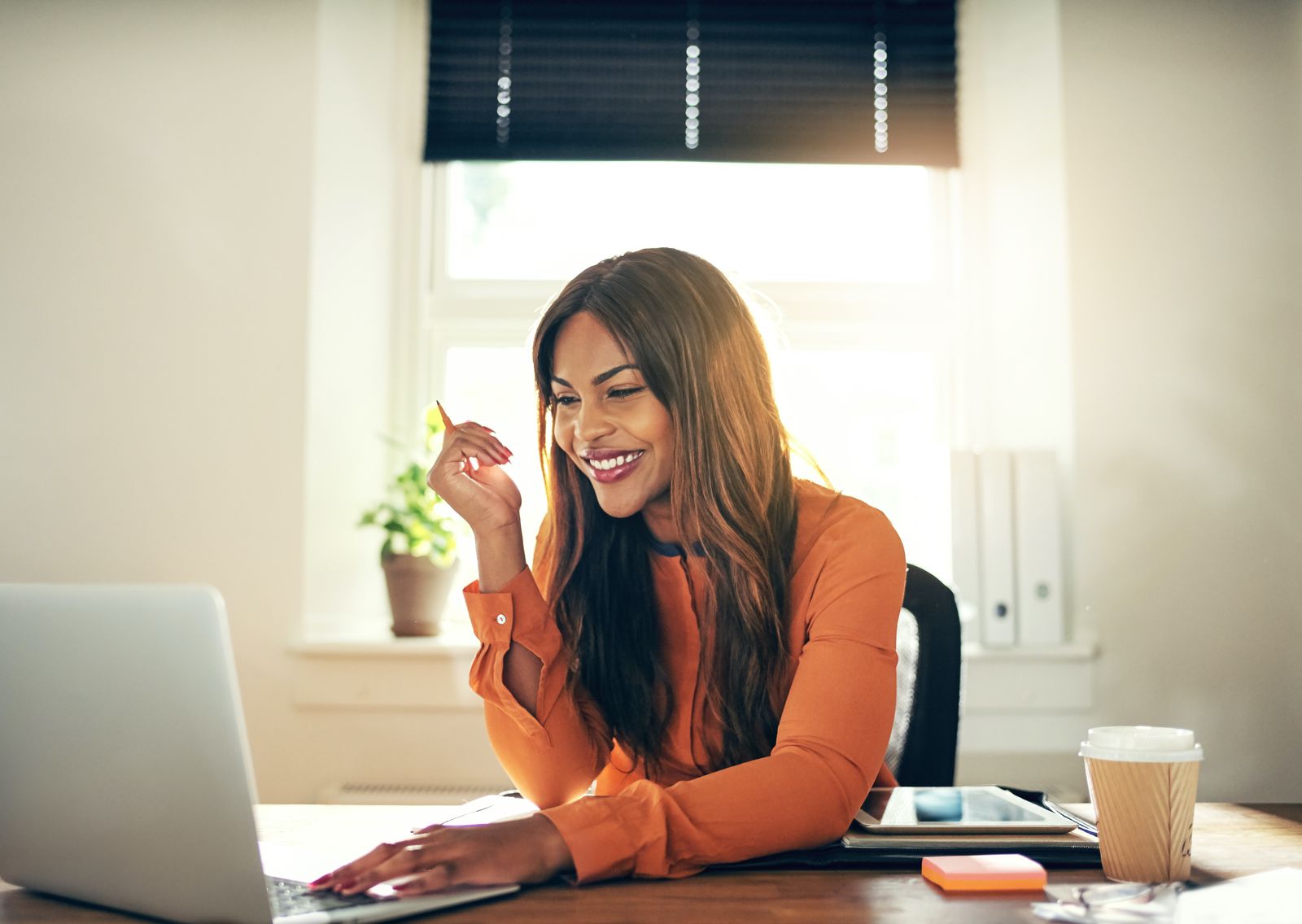 young professional woman working from home