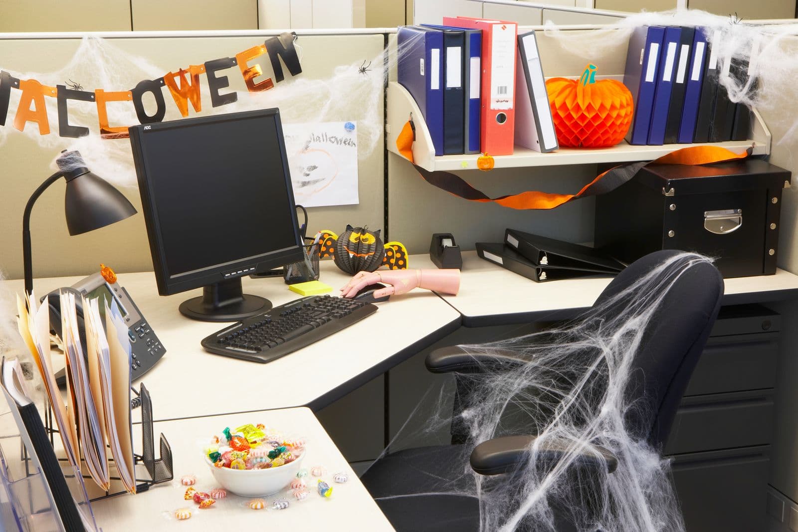 spooky office decor for Halloween