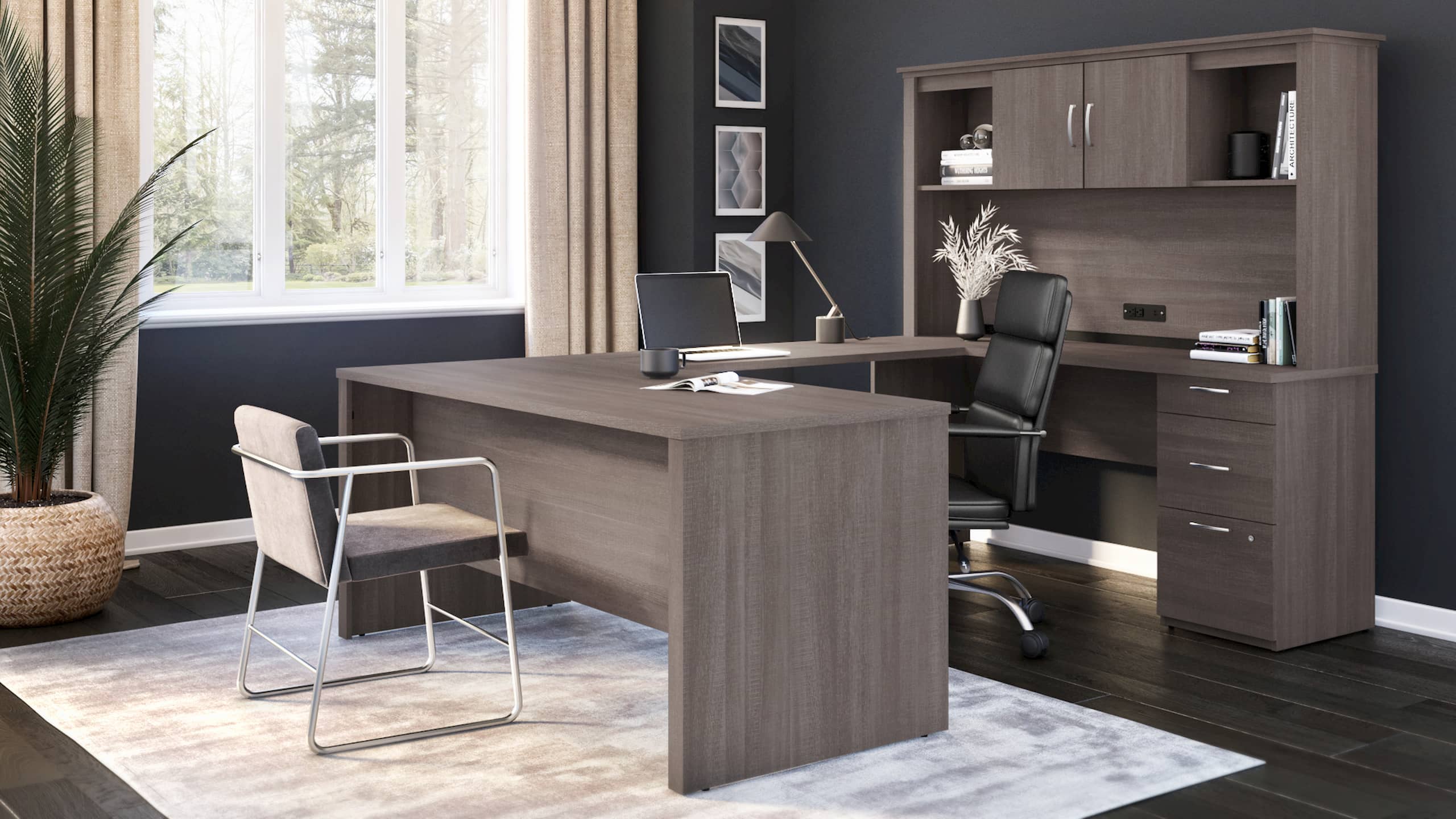 Bestar U-Shaped Desk with Storage