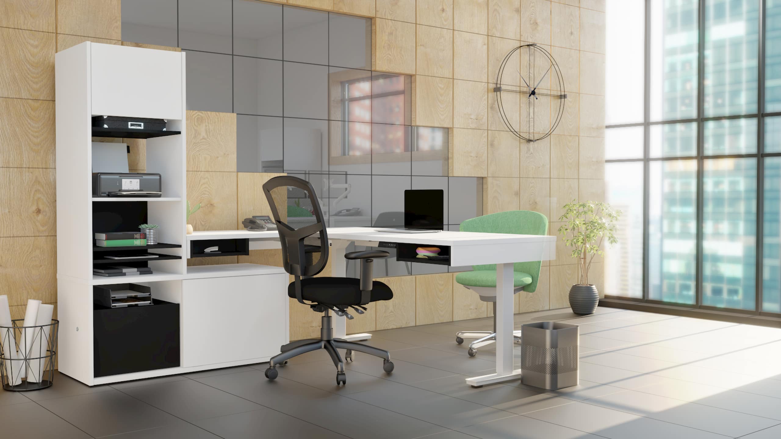 L shaped desk office