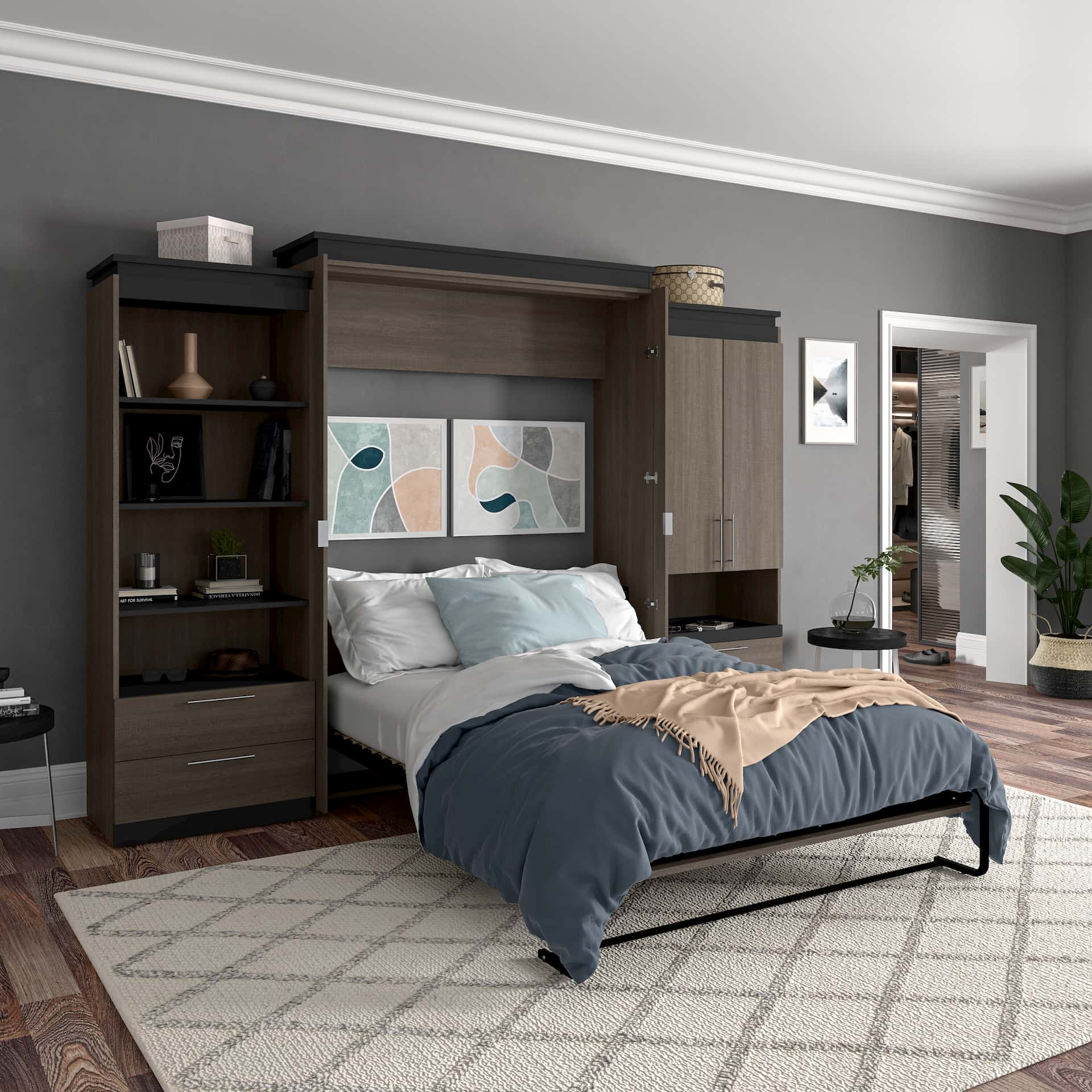 Bestar modern Murphy bed with stylish decor