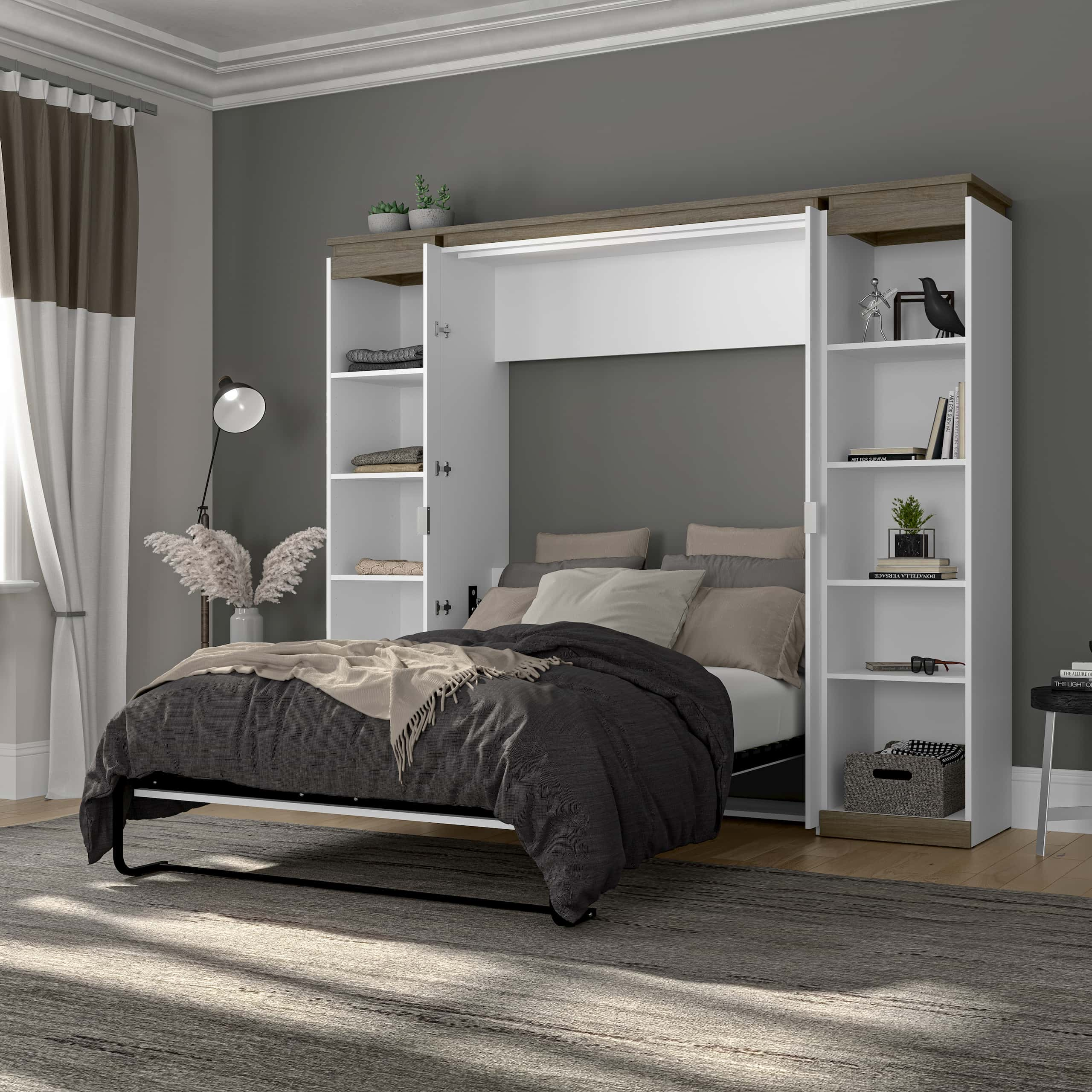 Looking for Clever Home Furniture Solutions?  Try a Murphy Bed with Bookcase!