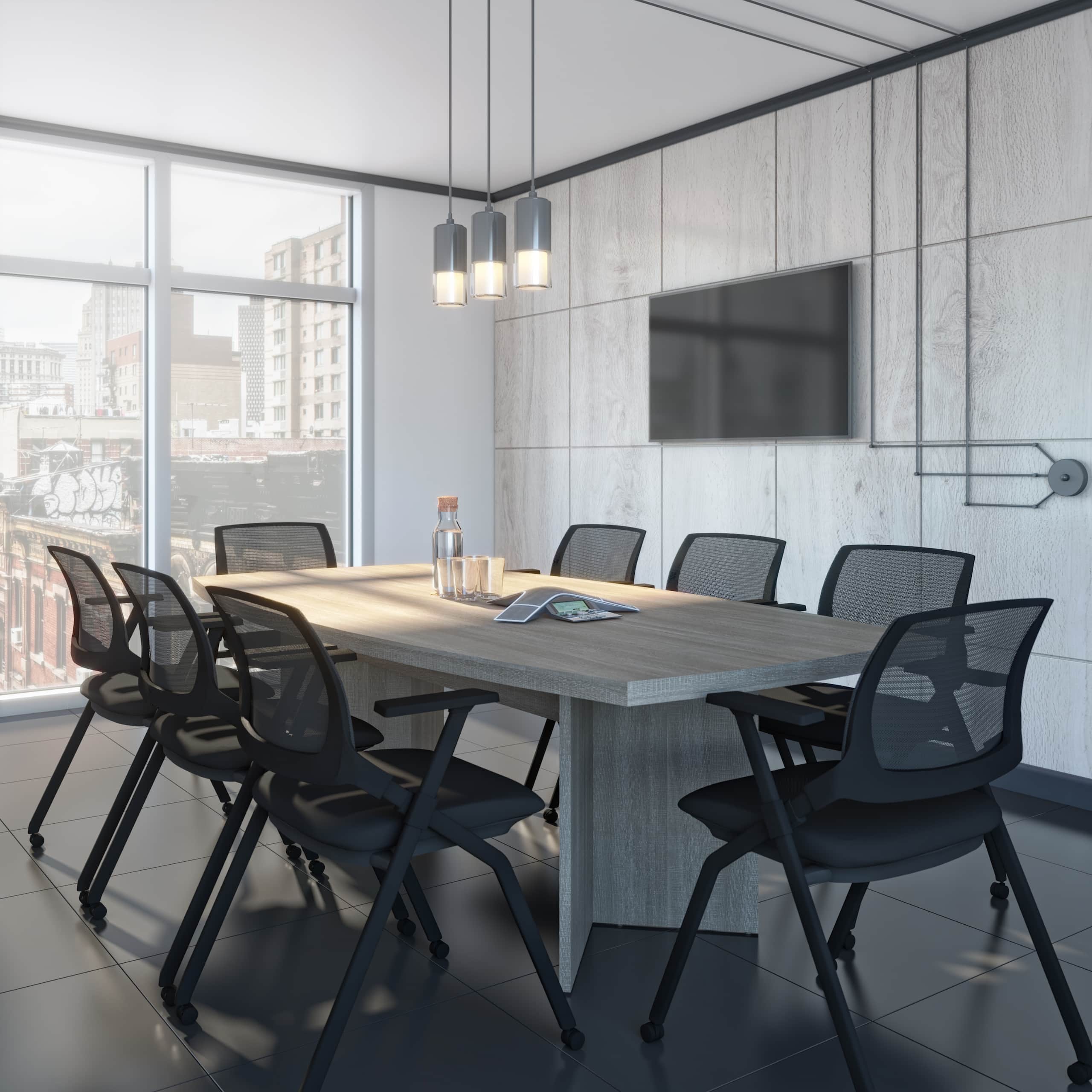 Meeting room with a Bestar conference table 