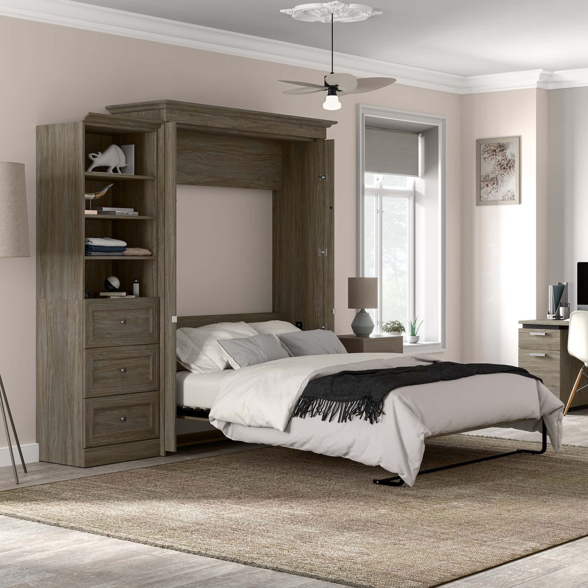 Beautiful multifunctional guest room with a Bestar Murphy bed