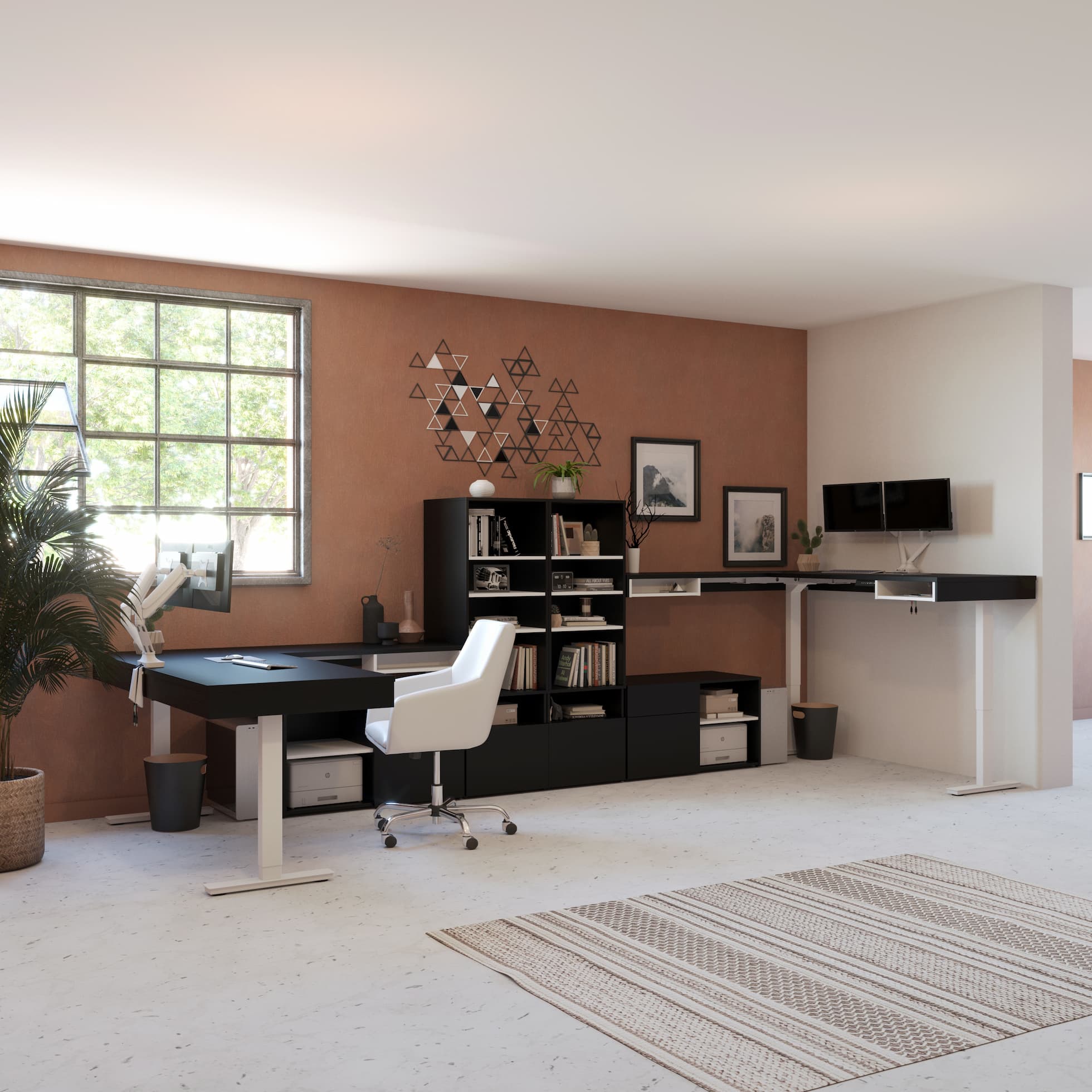 Ergonomic height-adjustable desks great office layout