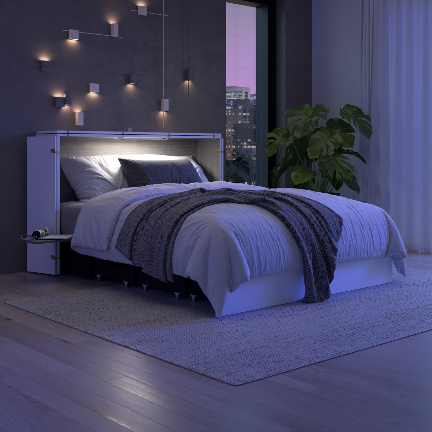 Borealis Collection Cabinet bed_night scene