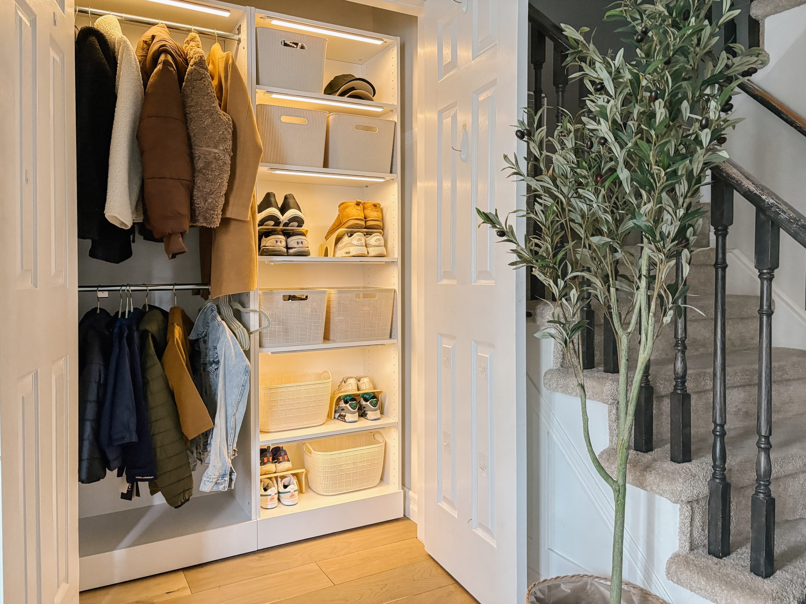 Florence Closet with LED Light - Coat Rack
