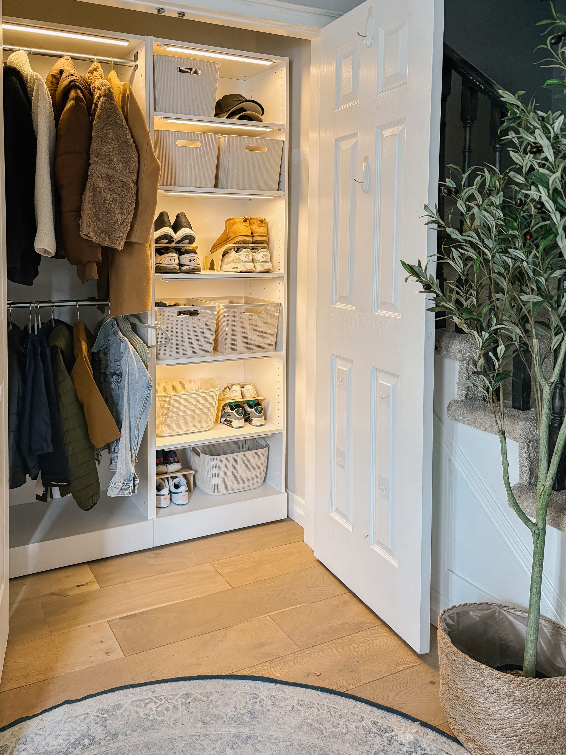 Florence Closet with LED Light - Coat Rack
