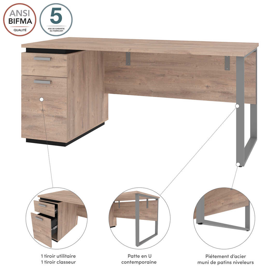 kleur val specificeren Aquarius 66W Desk with Single Pedestal | Bestar