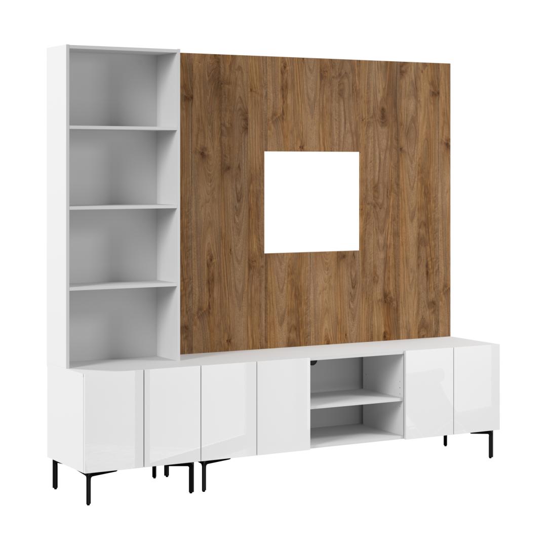 High Gloss White/Fresh Walnut