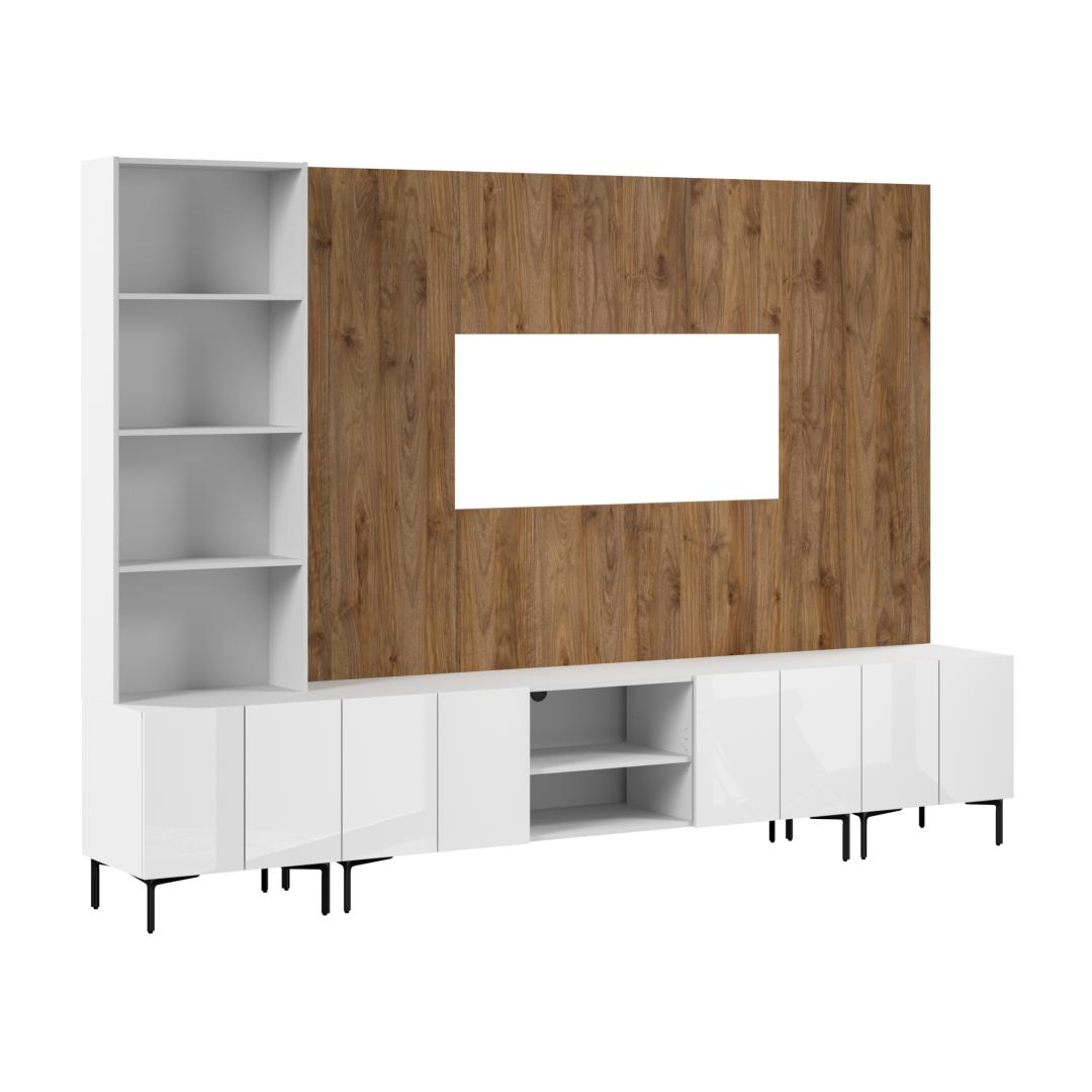 High Gloss White/Fresh Walnut