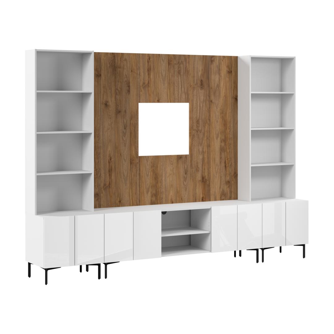 High Gloss White/Fresh Walnut
