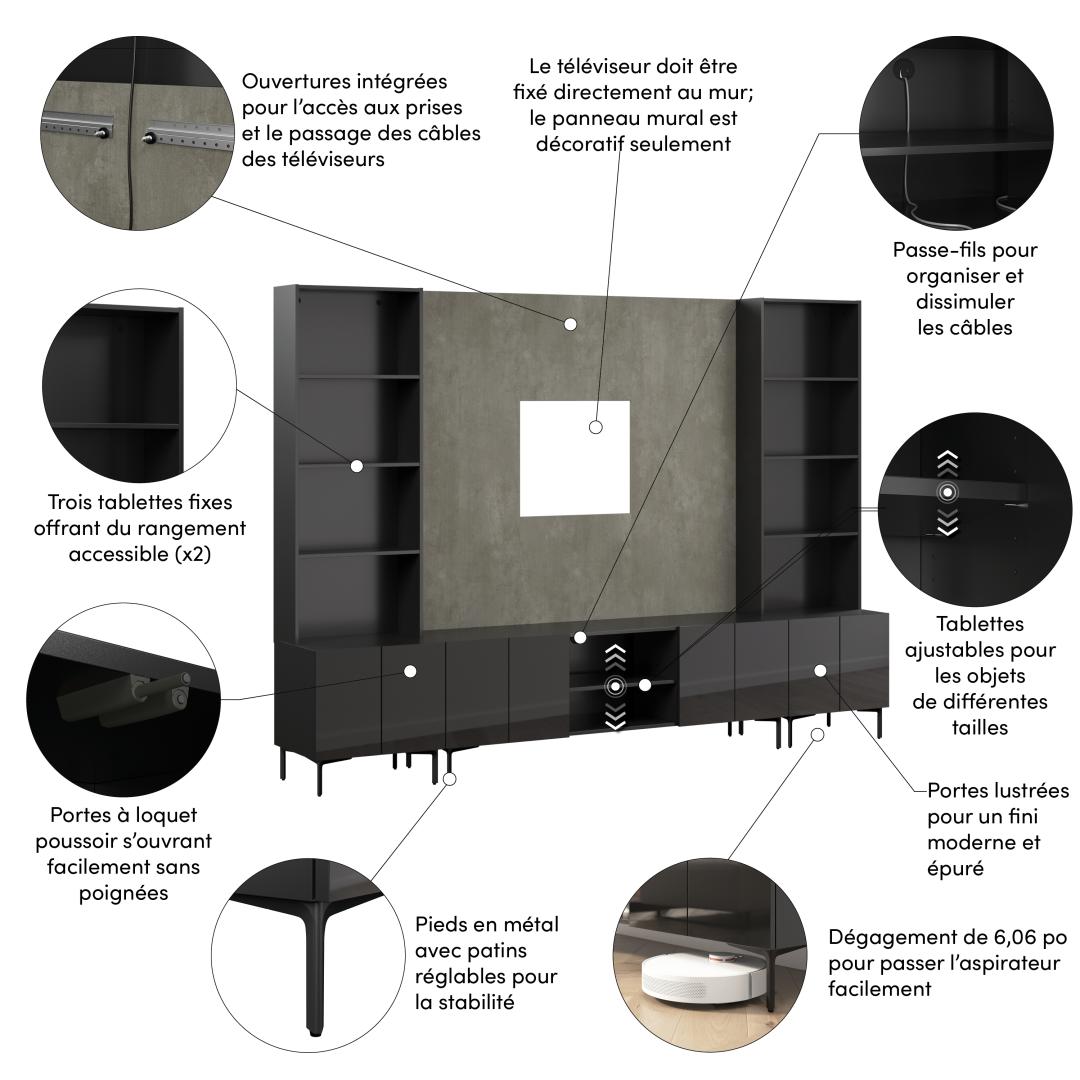 High Gloss Black/Urban Stone