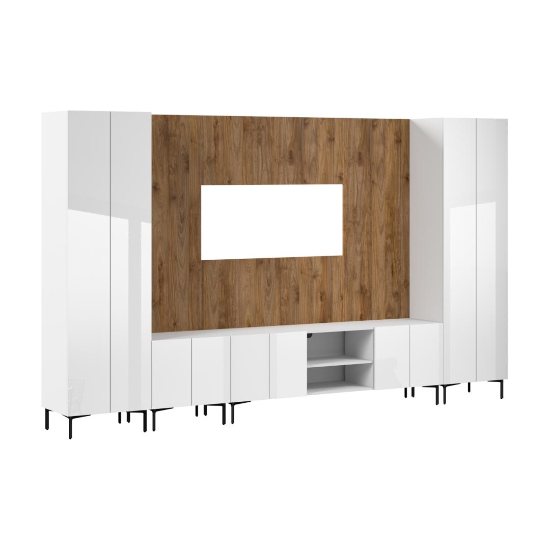 High Gloss White/Fresh Walnut