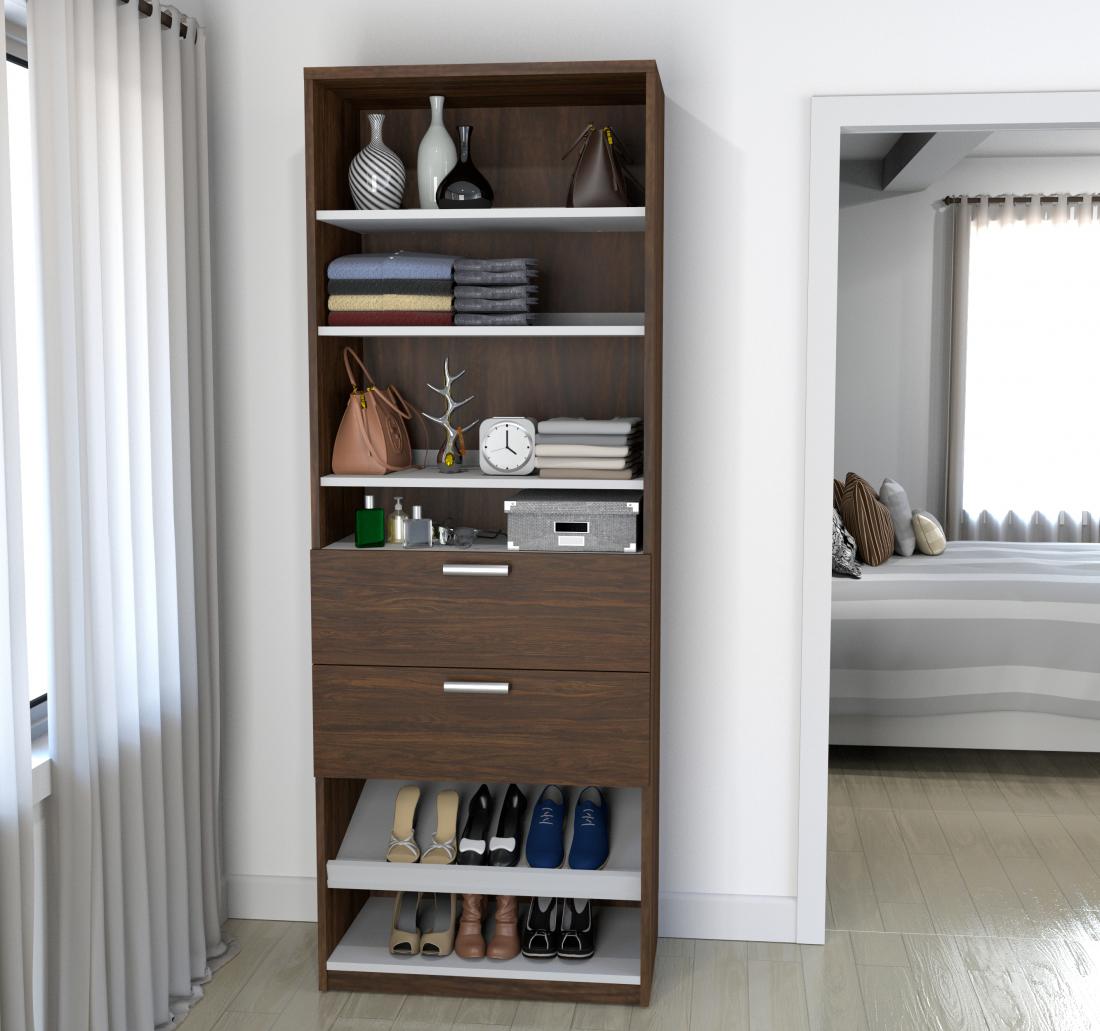 30W Closet Organizer with Drawers