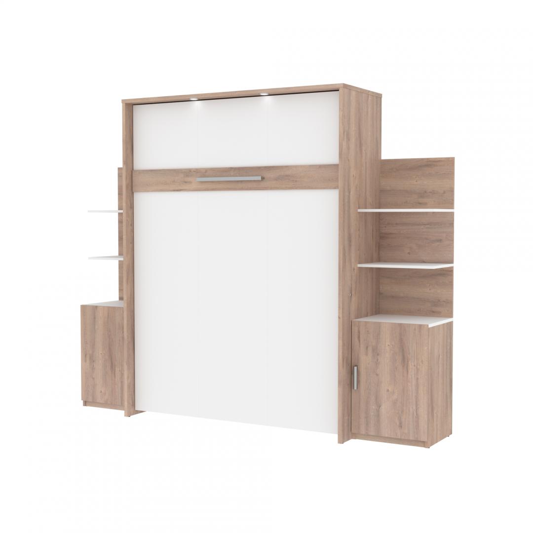 Queen Murphy Bed with Floating Shelves (104W)