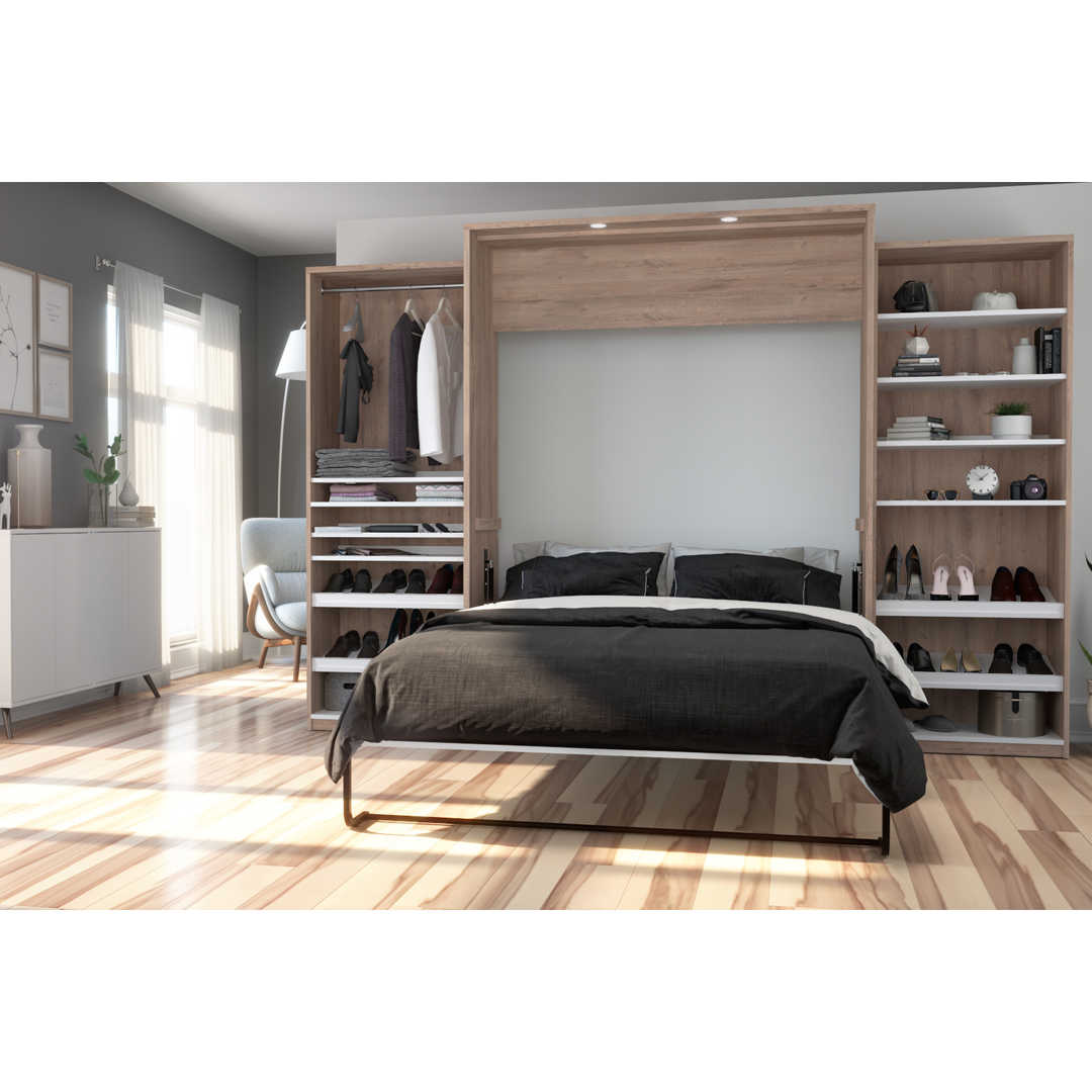 Cielo queen wall bed with two side storage towers deals