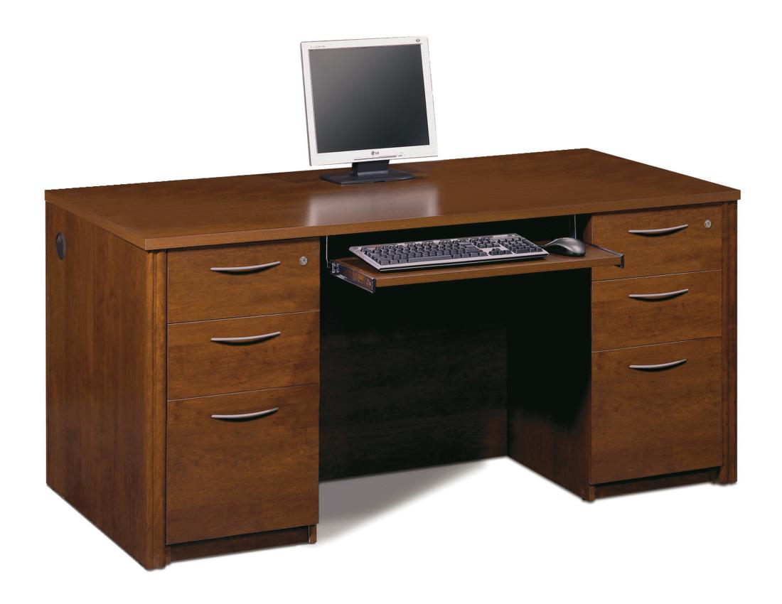 Executive Desk with Two Assembled Pedestals