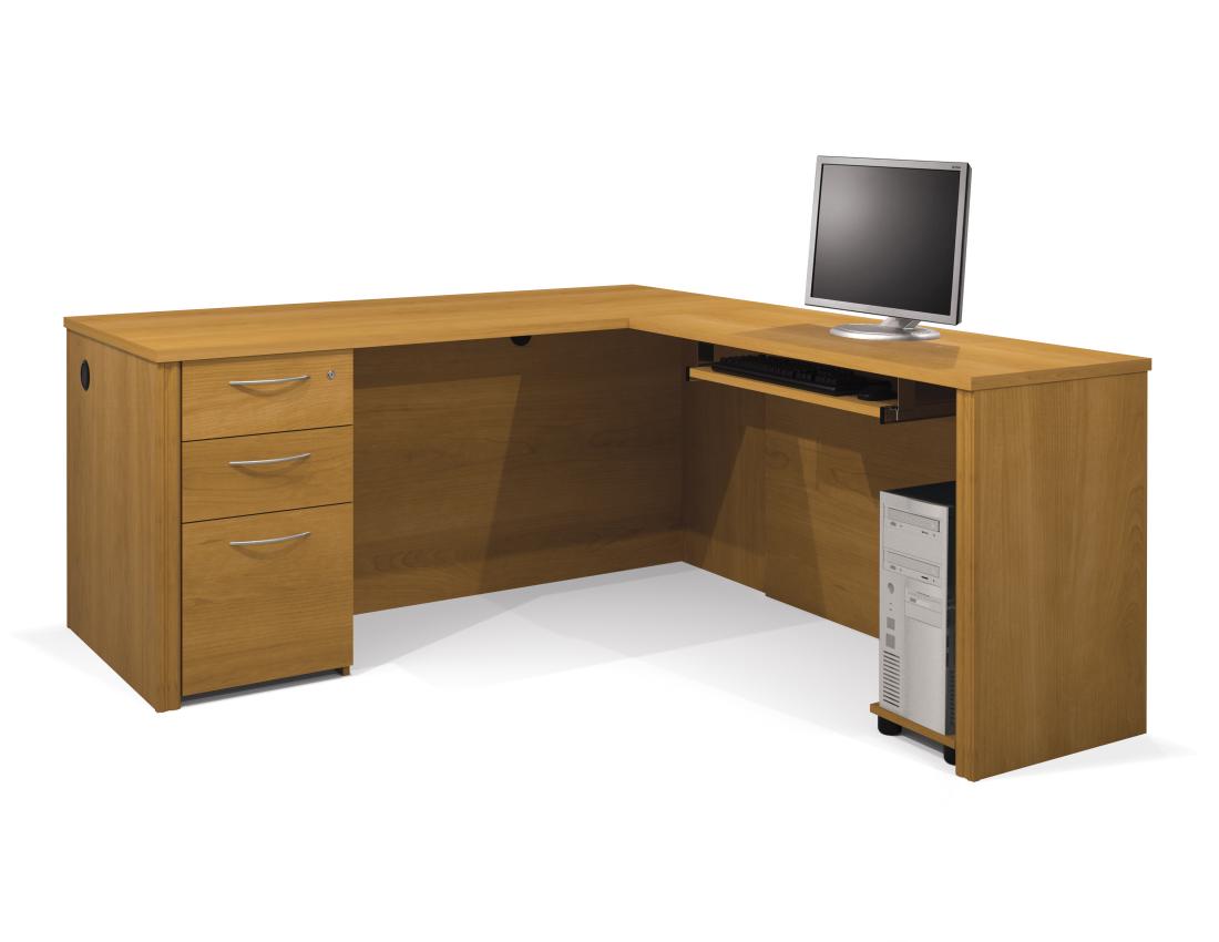 L-Shaped Desk with Assembled Pedestal