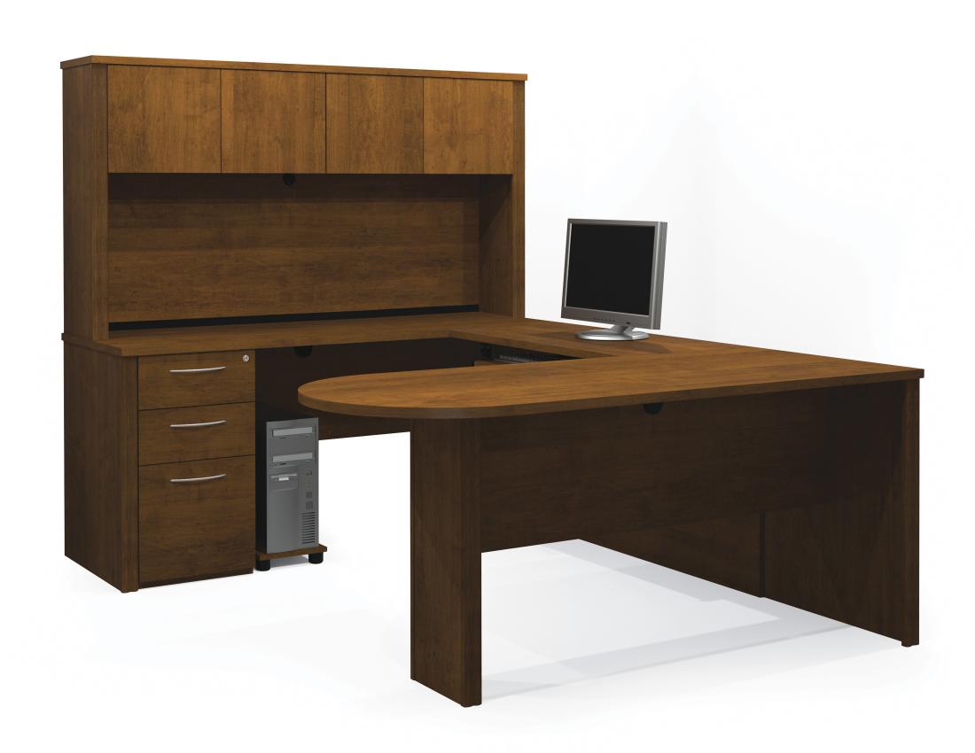 Executive Computer Desk with Hutch and Assembled Pedestal