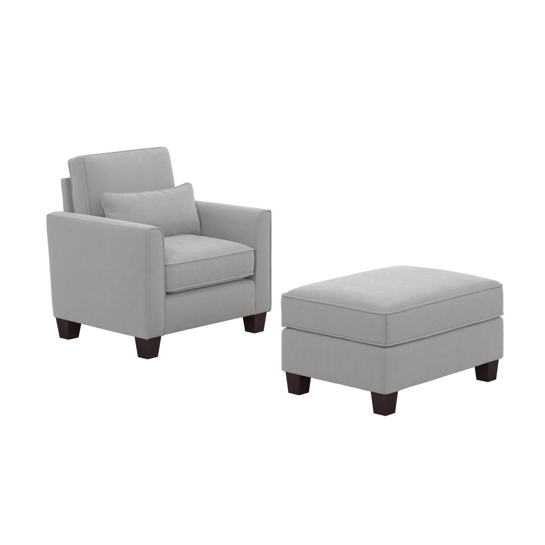 Accent Chair with Storage Ottoman Set