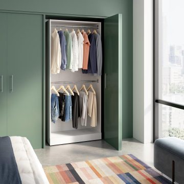 Modular Double Hanging Closet System, 36W x 16D