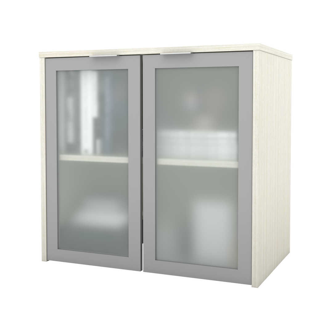 i3 Plus 31W Hutch with Frosted Glass Doors Bestar