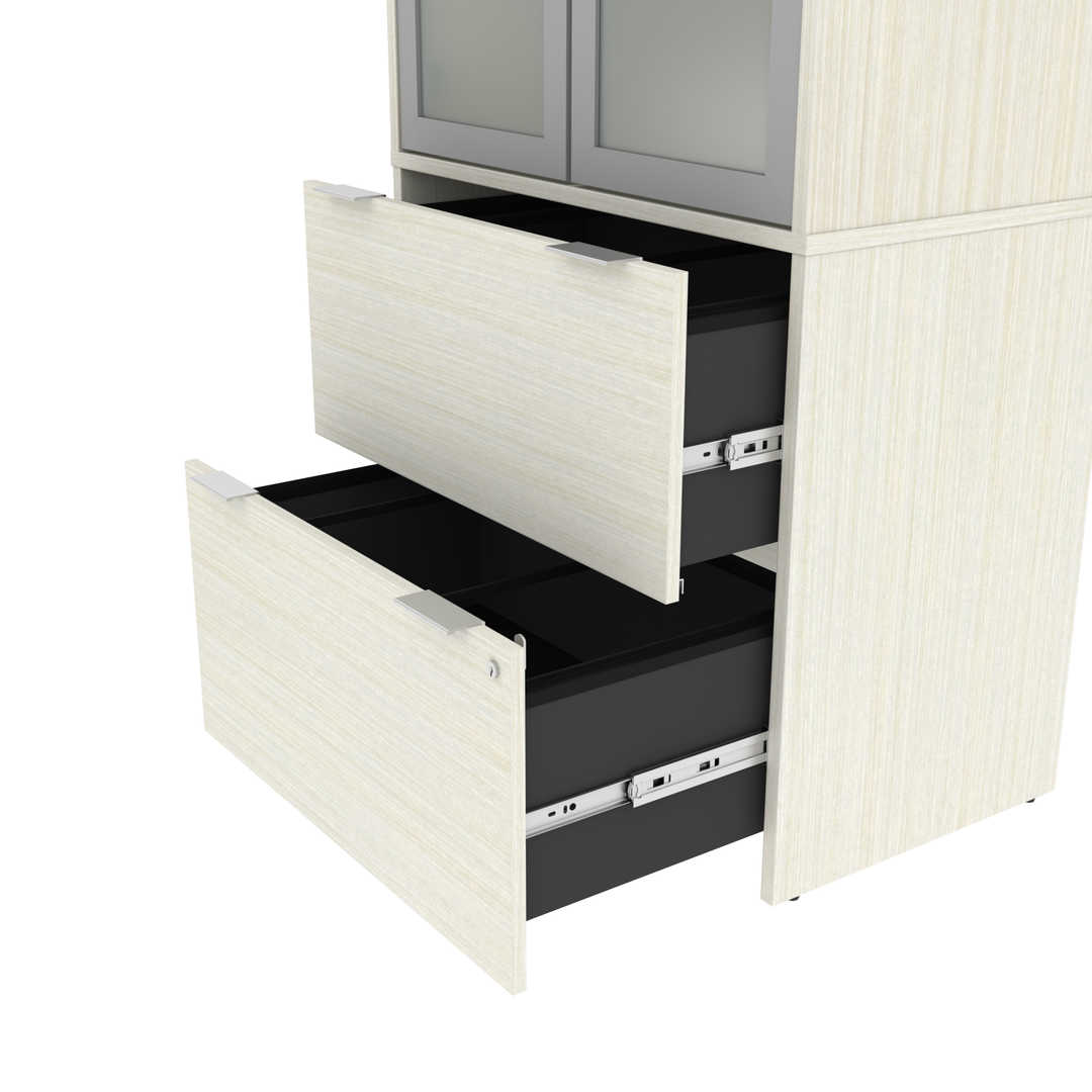 Bestar i3 Plus 1 Drawer Lateral File Cabinet in Bark Gray 