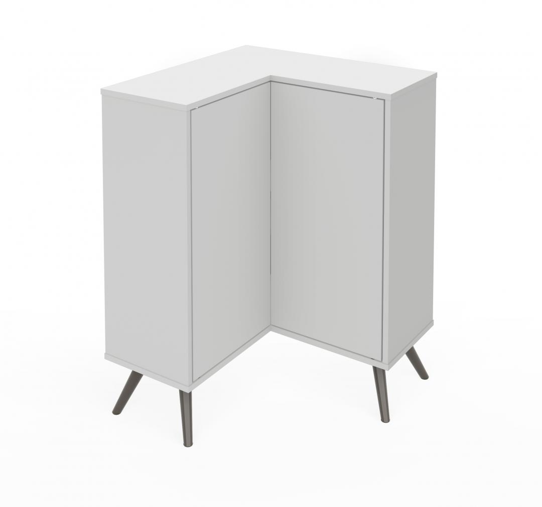 Corner Storage Cabinet with Metal Legs