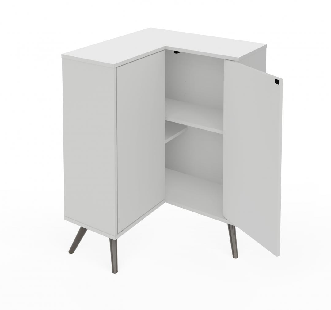 Bestar Krom Corner Storage Cabinet in White