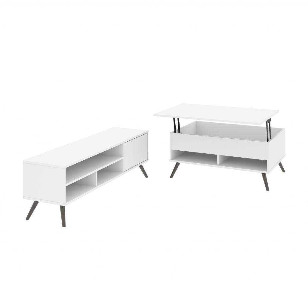 2-Piece set including a lift-top coffee table and a TV stand