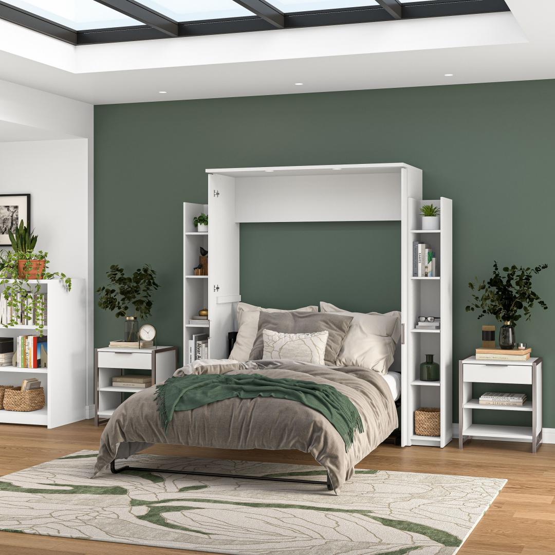 Sliding Suite Murphy Wall Bed System with Bookcase