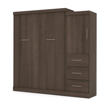 Queen Murphy Bed and Storage Unit with Drawers (90W)