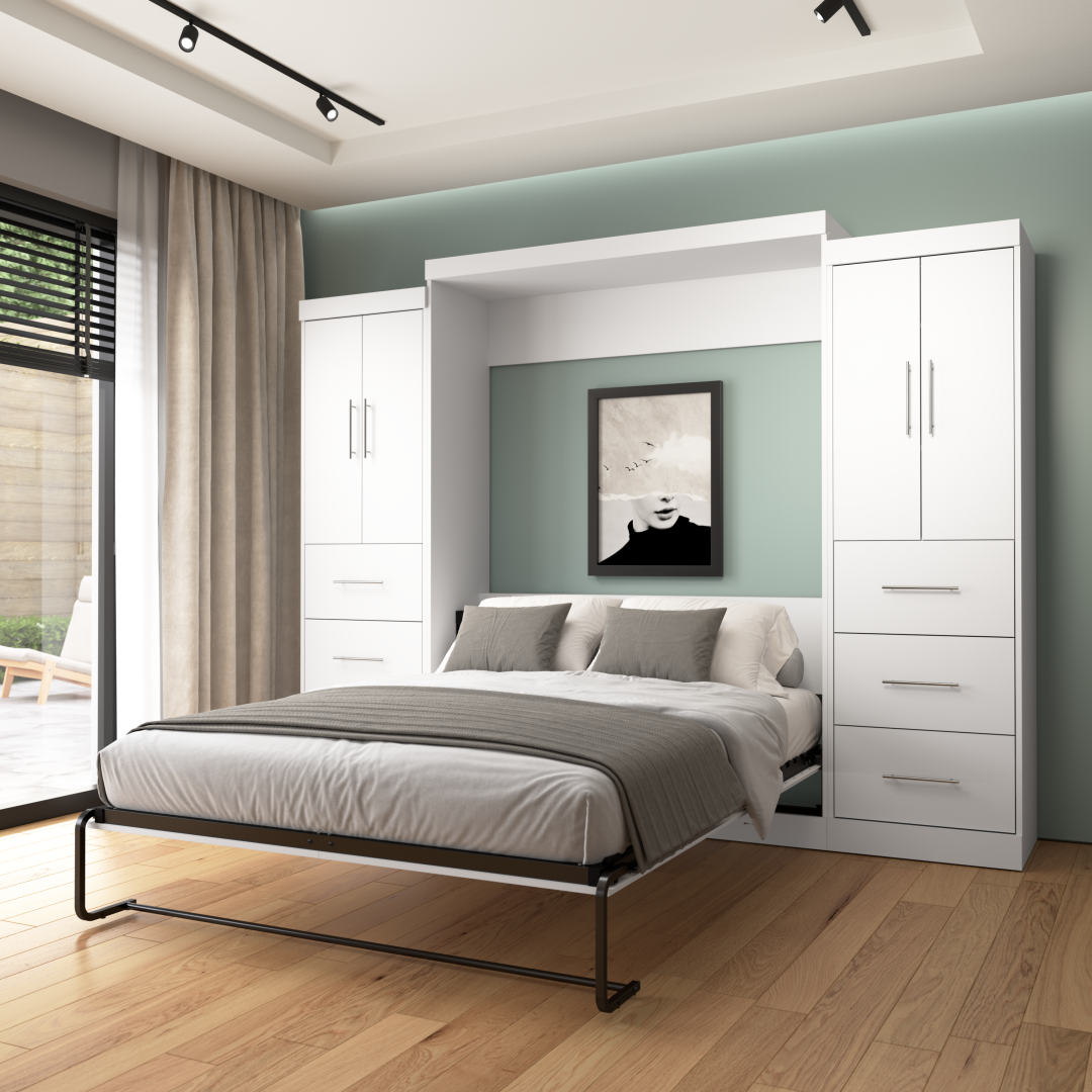 Queen bed cheap wall unit