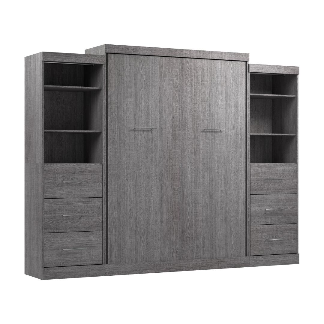 Versatile Queen Murphy Bed with Sofa and Closet Organizers (115W