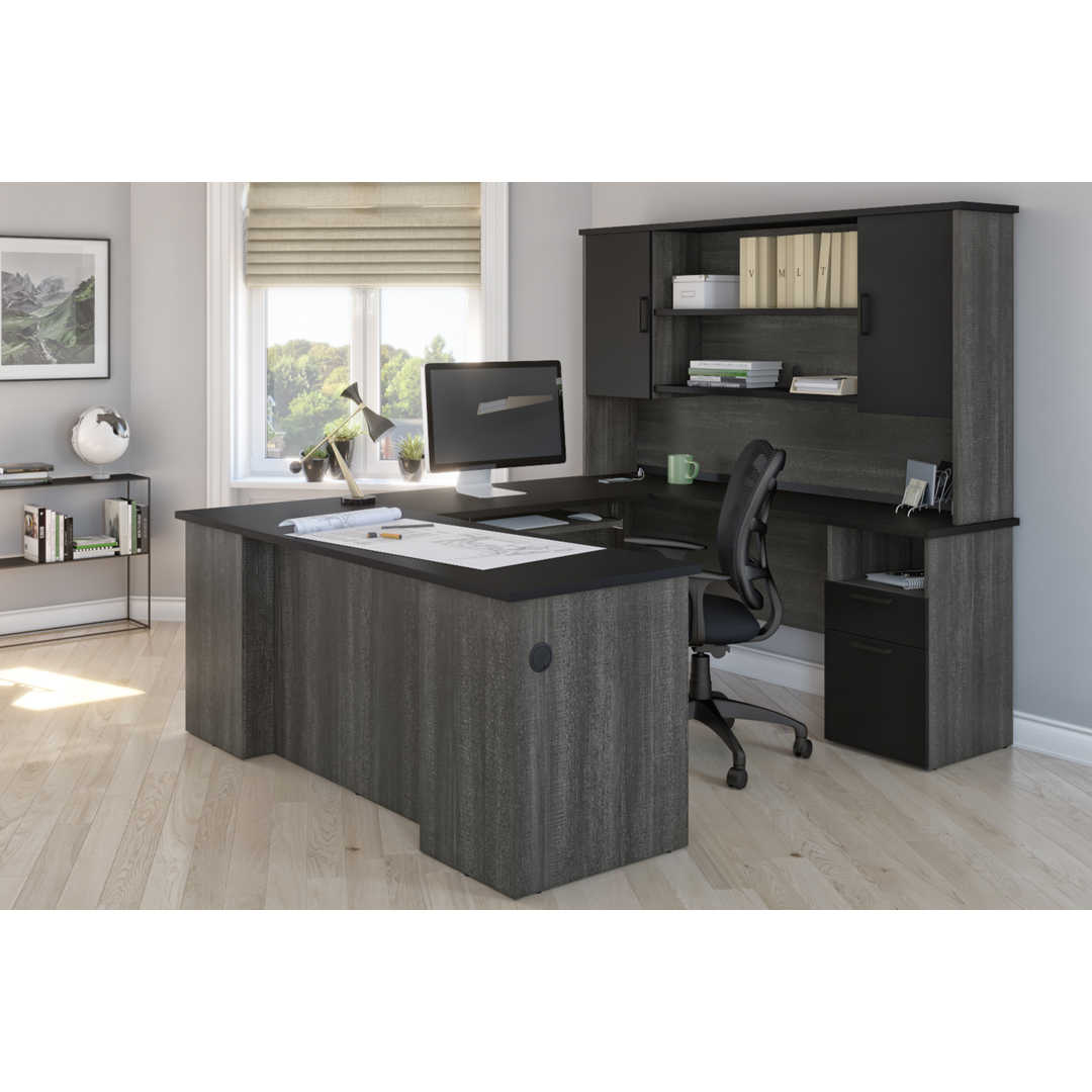 L Shaped Desk, U Shaped Desk, Computer Desk with File Drawer Home Office  Desk