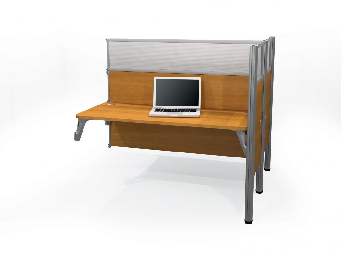 Double Add-On Section for Office Cubicles with High Privacy Panels