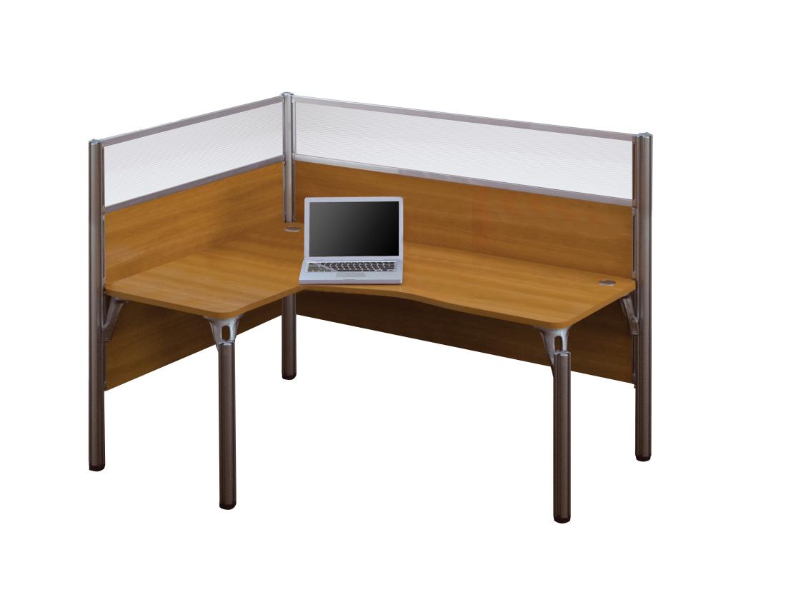 Left L-Shaped Single Office Cubicle with High Privacy Panels