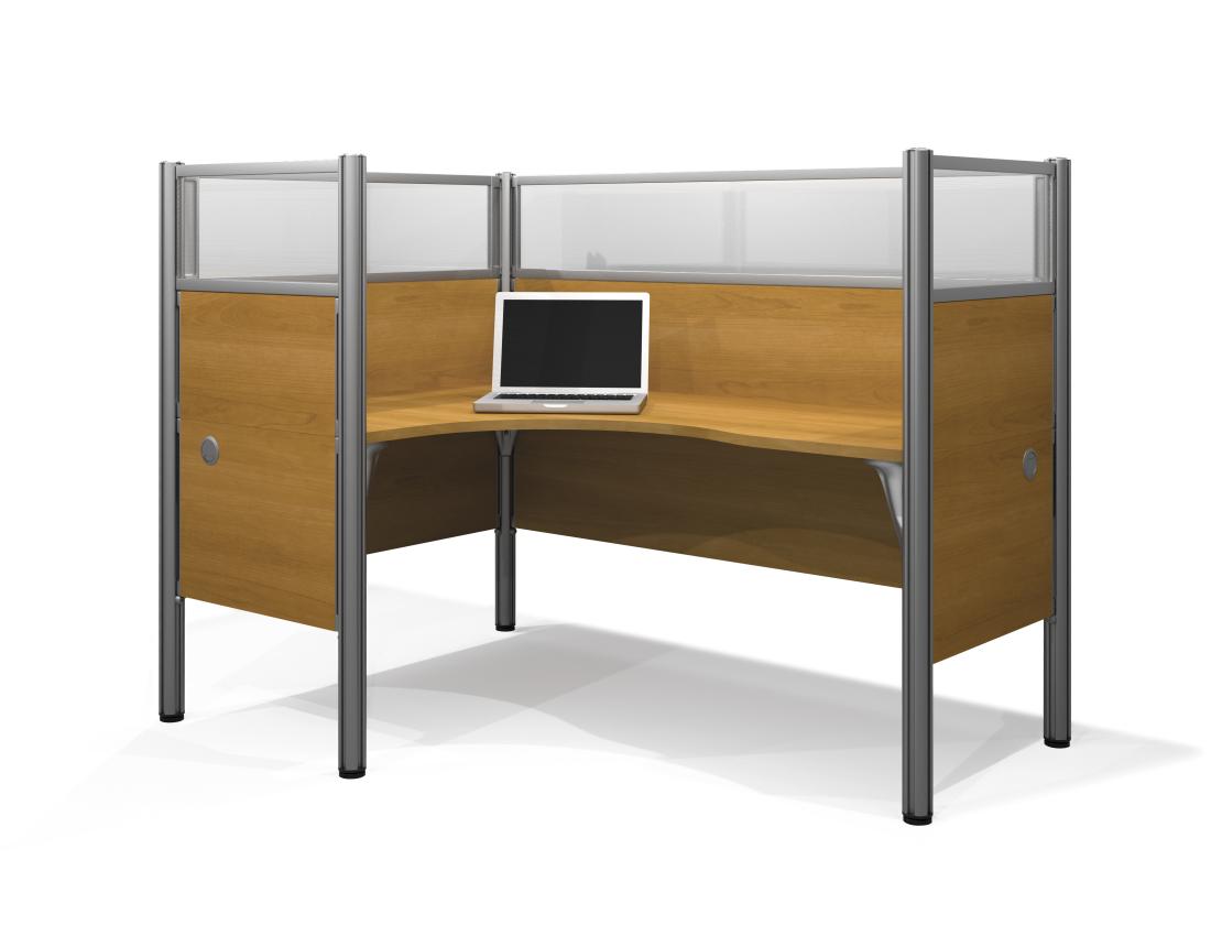 Closed Left L-Shaped Single Office Cubicle with High Privacy Panels