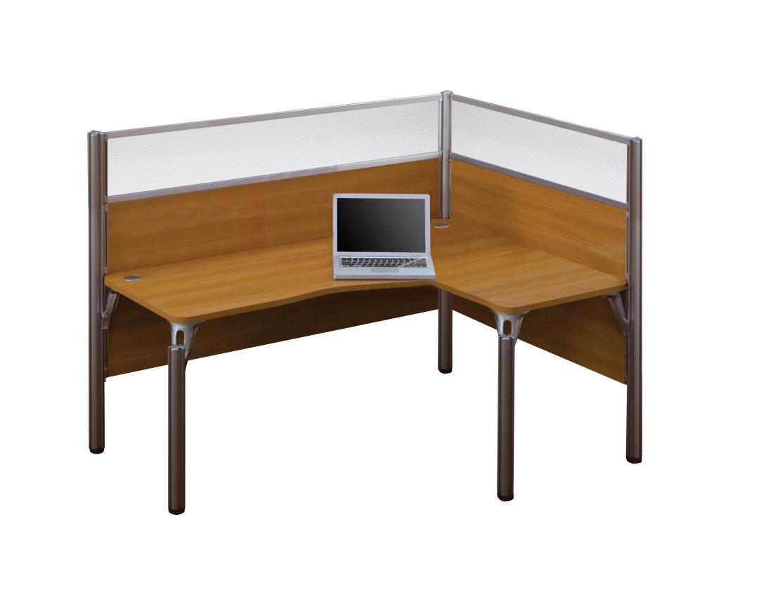 Right L-Shaped Single Office Cubicle with High Privacy Panels