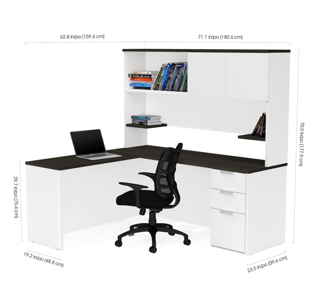 Bestar Pro-Concept Plus Bureau en L avec caisson