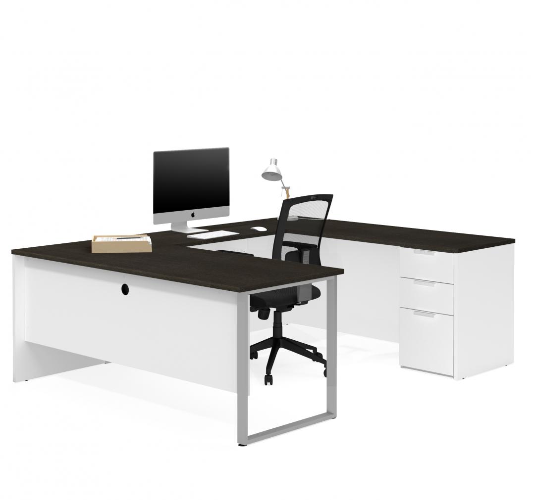 72W U-Shaped Executive Desk with Pedestal