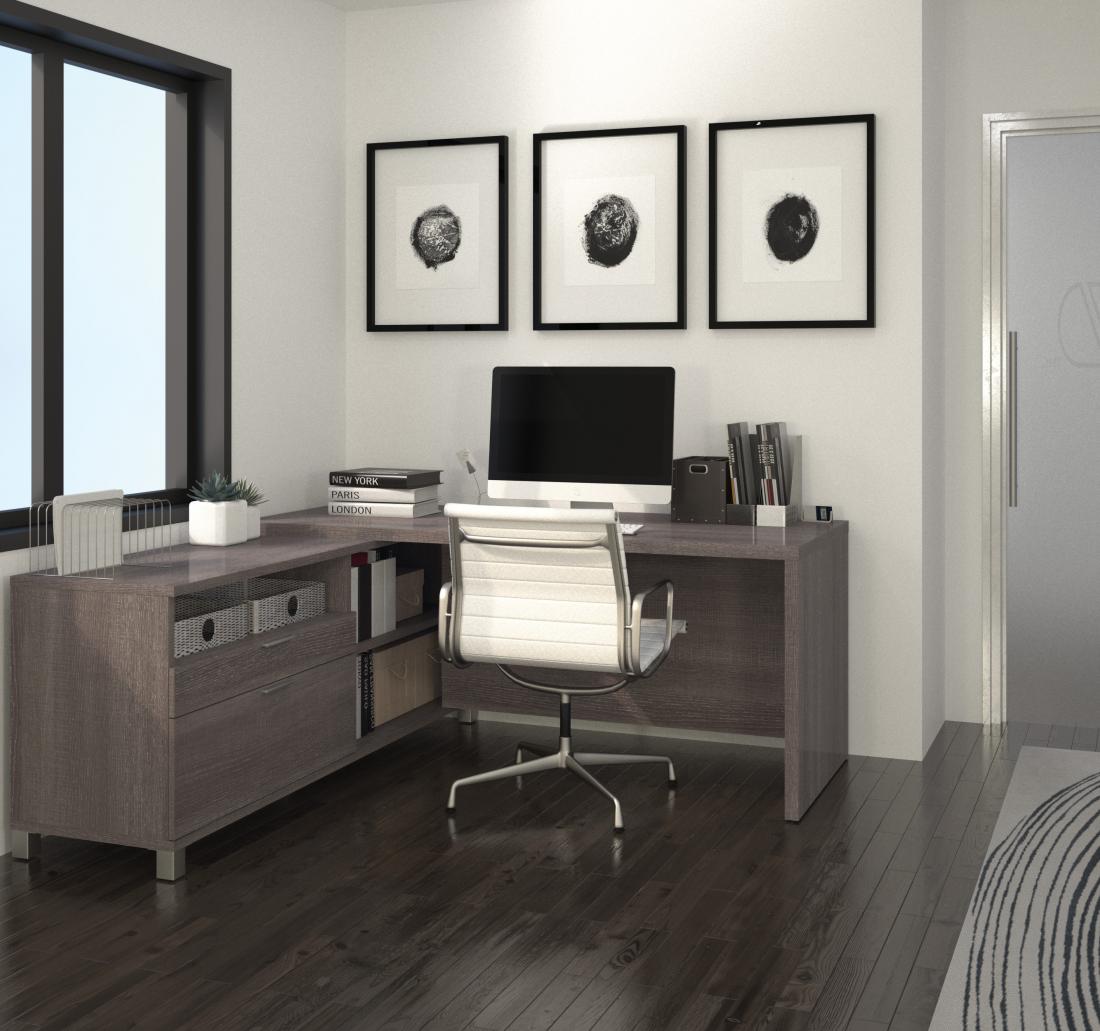 300 Series 63 Computer Desk, Espresso / Grey Modesty Panel - $763.98 -  Modern - Home Office - New York - by Modern Furniture Bay